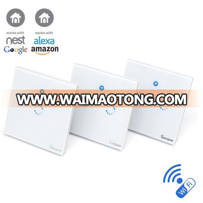 Sonoff T1 1 2 3 Gang WiFi & RF 86 Type UK Wall Touch Light Switch for Smart Home